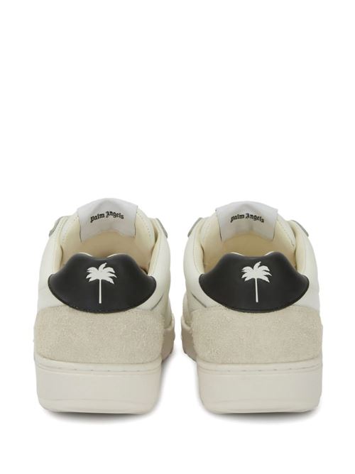 white leather palm tree appliqué logo sneakers PALM ANGELS | PMIA097S24LEA0010101